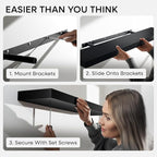 Homeforia Black Floating Shelf 20 inch, High End Solid Real Wood 20inch - Image 6