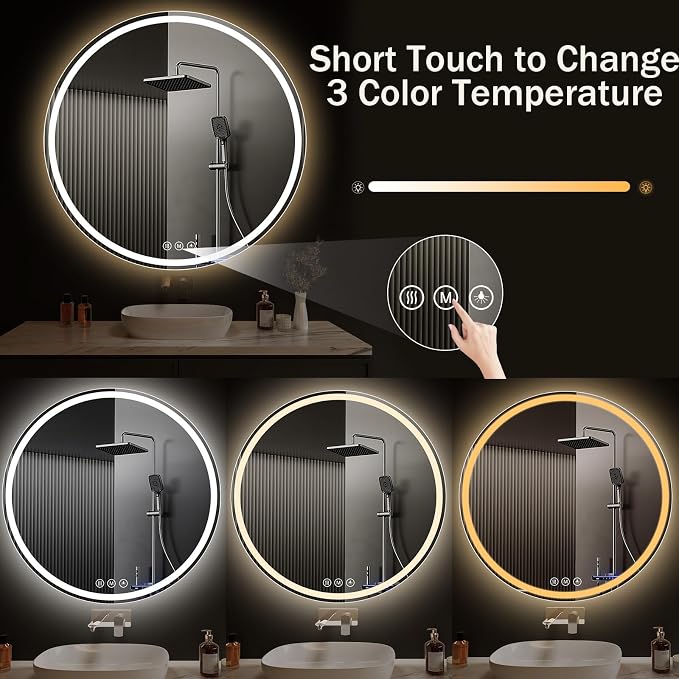 LED Bathroom Mirror 42 Inch Round Bathroom Mirror - Image 3