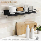 Forbena Black Floating Shelves for Wall, Bahtroom Wall Shelves Over Toilet - Image 3