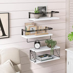 Fixwal Wall Mounted Bathroom Shelves Over Toilet, Rustic Wood Floating Shelves - Image 8