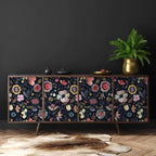 Wallpaper Peel and Stick Floral Wall Paper Removable Waterproof Blue/Red/Yellow - Image 6