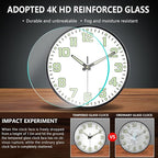 Glow in The Dark Wall Clock, Large Easy Read Numbers Tempered Glass Night Light - Image 7