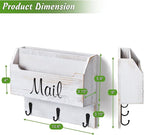 DRASTAR Mail Organizer Wall Mounted, Wooden Mail & Key Holder - Image 3