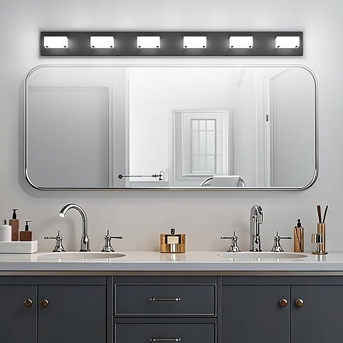 Ralbay Black Bathroom Vanity Lights 48inch Metal Acrylic LED Modern Bathroom - Image 3