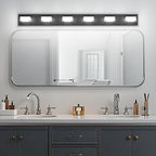 Ralbay Black Bathroom Vanity Lights 48inch Metal Acrylic LED Modern Bathroom - Image 3