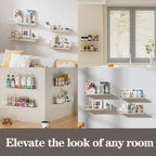 Amaoot Floating Shelves for Wall Set of 4, Different Sizes Mounted Wood - Image 6