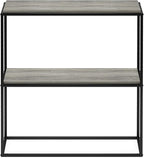 Furinno Moretti Modern Wide Stackable Metal Shelf, French Oak Grey - Image 5
