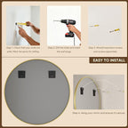 Antok 30 Inch Round Mirror for Wall, Round Bathroom Mirror, Circle Wall Mirrors - Image 7