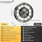 CLXEAST 21 Inch Large Moving Gear Wall Clock, Industrial Steampunk Decor - Image 3