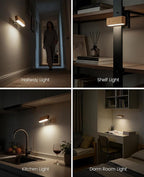 Wood LED Wall Sconce, Magnetic 360° Rotatable Wall Mounted Night Light & - Image 7
