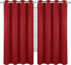 LEMOMO Bright Red Blackout Curtains 66 x 63 Inch Length/Set of 2 Curtain - Image 2