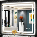 48x40 LED Bathroom Mirror with Lights, Backlit and Front Lit Anti-Fog Lighted by Awandee