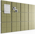 Bumusty Large Felt Bulletin Board, 30 Push Pins, 70 Adhesive Tabs, Olive Green by BUMUSTY
