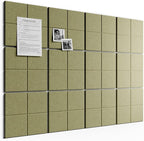 Bumusty Large Felt Bulletin Board, 30 Push Pins, 70 Adhesive Tabs, Olive Green by BUMUSTY