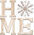 Farmhouse Home Signs with Windmill Clock Wall Decor Rustic Home Letters Wall Art by ZAZIWZ