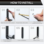 Dntorx 2 Pcs Extended Folding Coat Hooks Wall Mounted, 4.33 in Black Foldable - Image 6