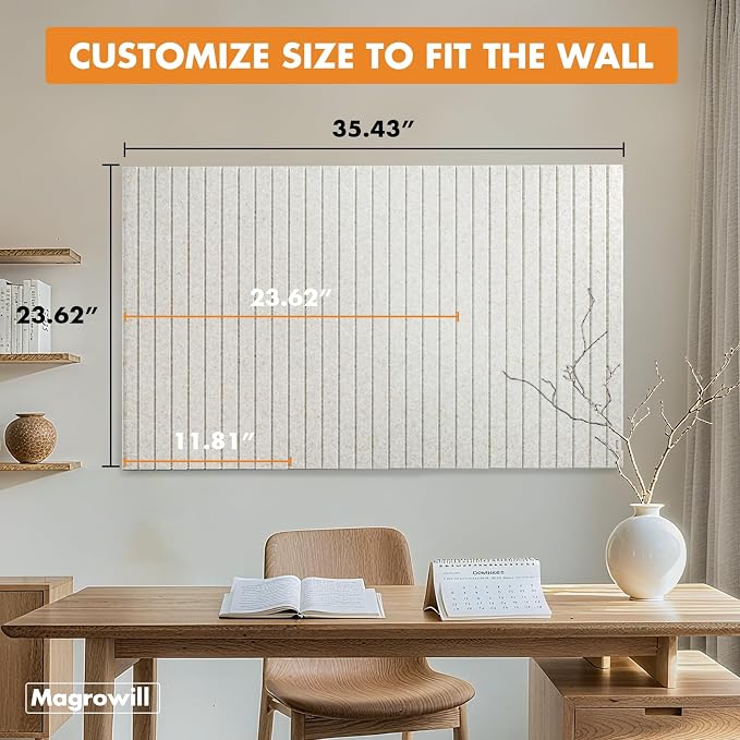 Cork Board Tiles for Wall with Push Pins, Removable 36" x 24" Slat Bulletin - Image 2