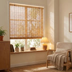 Outdoor Bamboo Roller Blinds 72 84 108 64 48 36" W, Natural Reed Patio Shades - Image 6