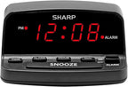 Sharp Digital Alarm Clock with Keyboard Style Controls, Battery Back-up by SHARP