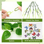 BLEUM CADE 8Pcs Fake Hanging Plants, 9 Branch Artificial Hanging Plant - Image 3