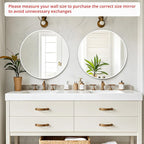 Fabuday White Round Mirror for Wall 20 inch - Image 2