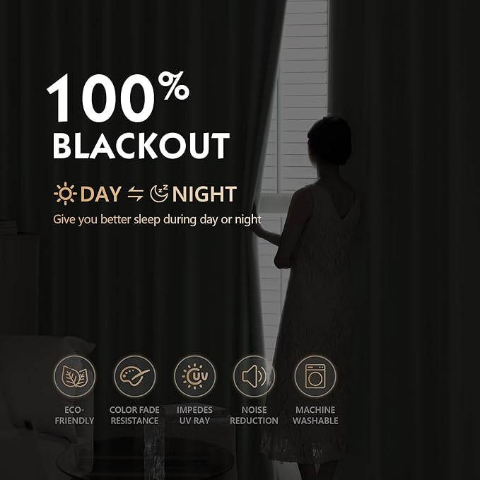 FMFUNCTEX 100% Blackout Curtains - Image 3