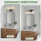 DORESshop 17 Inch Bathroom Light Fixtures, 3-Light Black & Rope Bathroom - Image 6