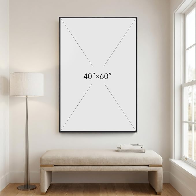 Extra Large Framed Neutral Abstract Wall Art - Image 3