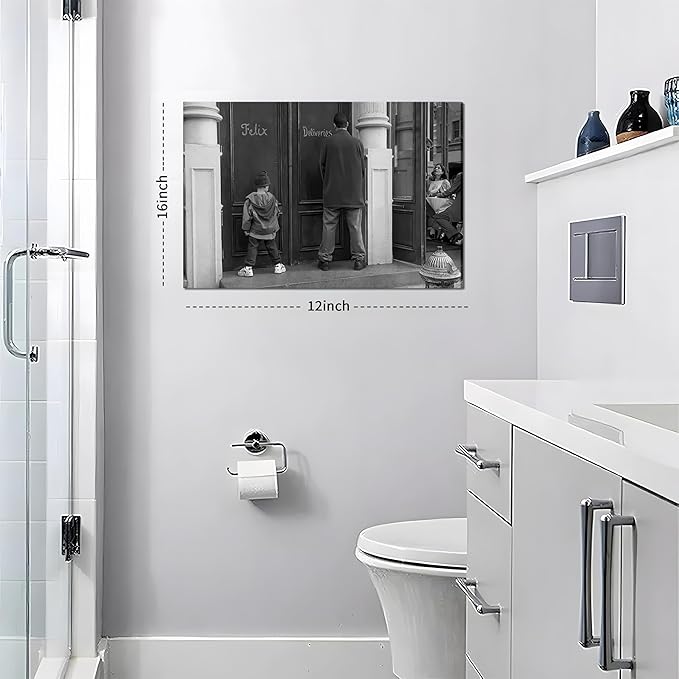 Funny Bathroom Wall Decor Black and White Wall Art - Image 3