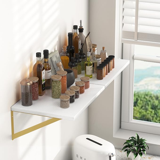 Heimlove Deep Floating Shelves for Wall, 16W x 12D Wood Wall Shelves Set of 2 - Image 2