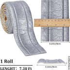 CRASPIRE 88 x 3 Inch Silver 3D Sticky Decorative Wallpaper Border Foam - Image 2