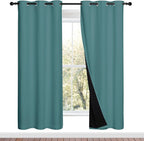 NICETOWN Sea Teal Full Shade Curtain Panels, Sea Teal, Pair of Thermal by NICETOWN