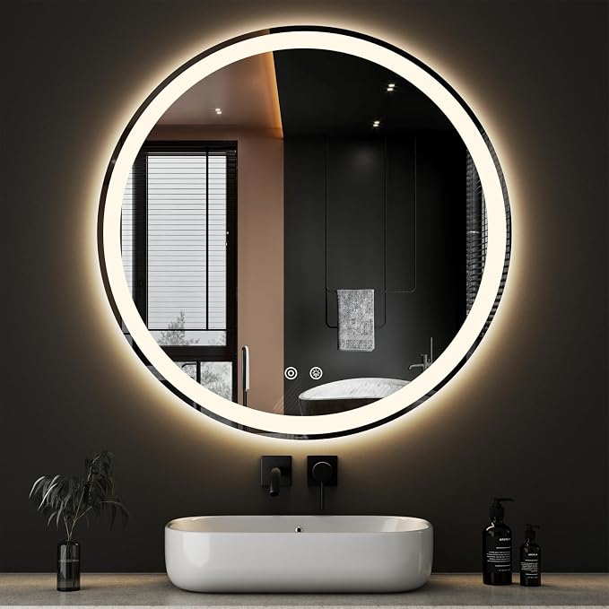 Sweetcrispy 36-Inch Round LED Bathroom Backlit Mirror by Sweetcrispy