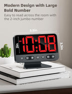 Odokee Digital Alarm Clocks for Bedrooms: Large Bold Number 5 Brightness Dimmer - Image 2