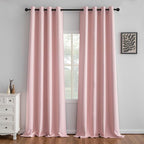 IGEMAEVE Blush Pink Curtains 96 Inch Length 2 Panels Set, Light Filtering by IGEMAEVE