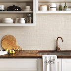 Beige Grasscloth Peel and Stick Wallpaper Beige Contact Paper - Image 2