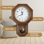 Pendulum Wall Clock Battery Operated, Imitation Wood Plastic Regulator Clock - Image 6