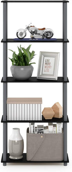 Furinno TURN-N-TUBE Storage Shelves, 5-Tier Book Shelf, Corner Shelf, Toolless - Image 4