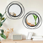2 Set. Circle Mirrors for Wall Decor for Living Room Bedroom Bathroom Entryway - Image 2