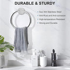 SetSail Towel Holder for Bathroom Wall 4 Packs Towel Ring Stainless Steel Heavy - Image 2