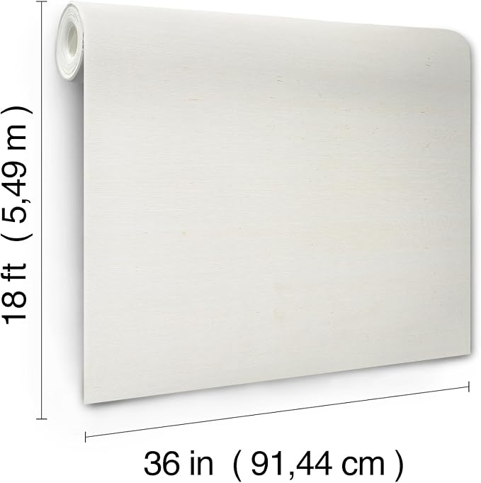 York Wallcoverings Natural Sisal White Peel and Stick Grasscloth Wallpaper - Image 6