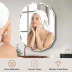 Bathroom Mirrors for Over Sink, Round Frameless Mirrors for Wall, 24x36 Inch - Image 4
