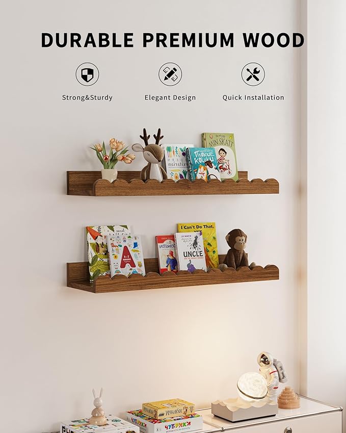 Shario Nursery Book Shelves, Floating Shelves - Image 2