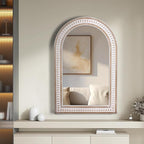 36x24 Inch Boho Beaded Arched Wall Mirror - Image 2