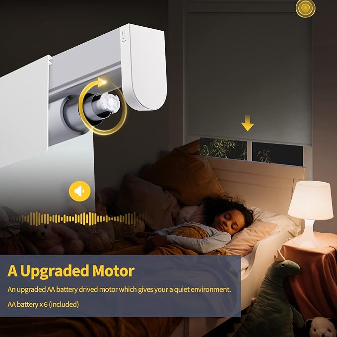 Motorized Blinds with Valance Cover Upgraded Smart Grasscloth Fabric Electric - Image 3