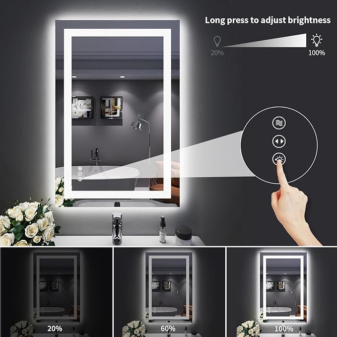 LOAAO 24"X36" LED Bathroom Mirror - Image 4