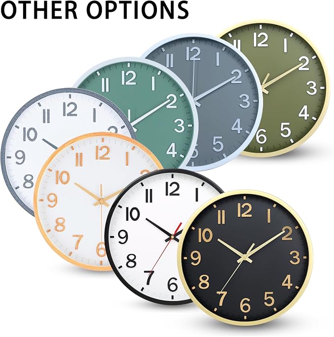 Wall Clocks Battery Operated 8 inch Modern Wall Clock, Silent Non Ticking Wall - Image 9
