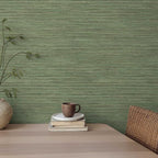 Tempaper Textured Green Horizontal Faux Grasscloth Removable Peel and Stick - Image 5