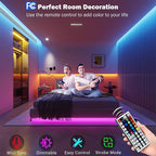 Leeleberd 32.8ft Led Strip Lights Smart App Music Sync Color Changing RGB Led - Image 3