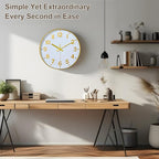 Gold Wall Clocks Battery Operated, 12 Inch Non Ticking Digital Wall Clock - Image 2